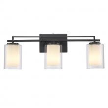 Trans Globe 22483 BK - 3LT VANITY-GLASS SHADE X2-BK